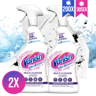 VANISH odstranjevalec madežev pršilo OXI ACTION WHITE KOMPLET 2x750ml <div style="color:red"><b>NOVO</b></div>