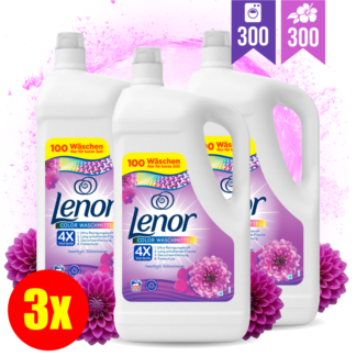 LENOR 2v1 Amethyst Blütentraum COLOR detergent + mehčalec za pranje barvnega perila KOMPLET 3x 5L (300 pranj) <div style="color:red"><b>SUPER AKCIJA!</b></div>