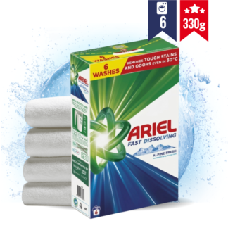 ARIEL pralni prašek za belo perilo MOUNTAIN SPRING ALPINE FRESH (330g)