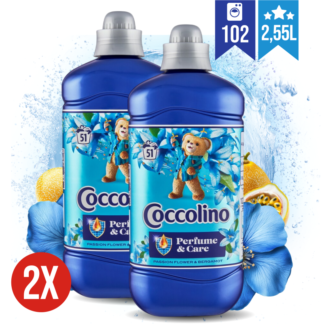 COCCOLINO koncentrirani mehčalec za perilo PASSION FLOWER & BERGAMOT KOMPLET 2x 1,275l (102 pranj)