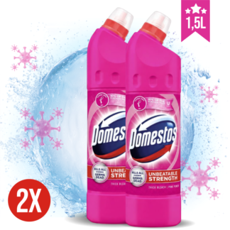 DOMESTOS PINK dezinfekcijsko čistilo v gelu za kopalnico KOMPLET 2x 750 ml