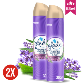 GLADE osvežilec zraka v razpršilki LAVENDER & ALOE KOMPLET 2x 300 ml