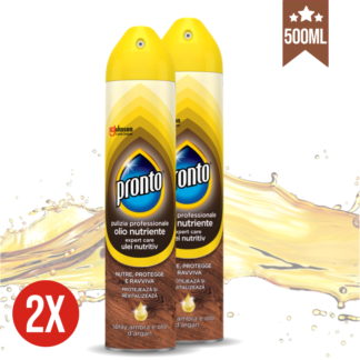 PRONTO AMBER & ARGAN OIL sprej za čiščenje in nego pohištva KOMPLET 2x 250 ml