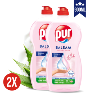 PUR balsam za pomivanje posode HANDS & NAILS KOMPLET 2x 450 ml