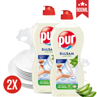 PUR balsam za pomivanje posode ALOE VERA KOMPLET 2x 450 ml <div style="color:red"><b>XXL</b></div>