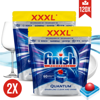 FINISH kapsule za pranje posode QUANTUM ALL in 1 KOMPLET (2x 60 kapsul)